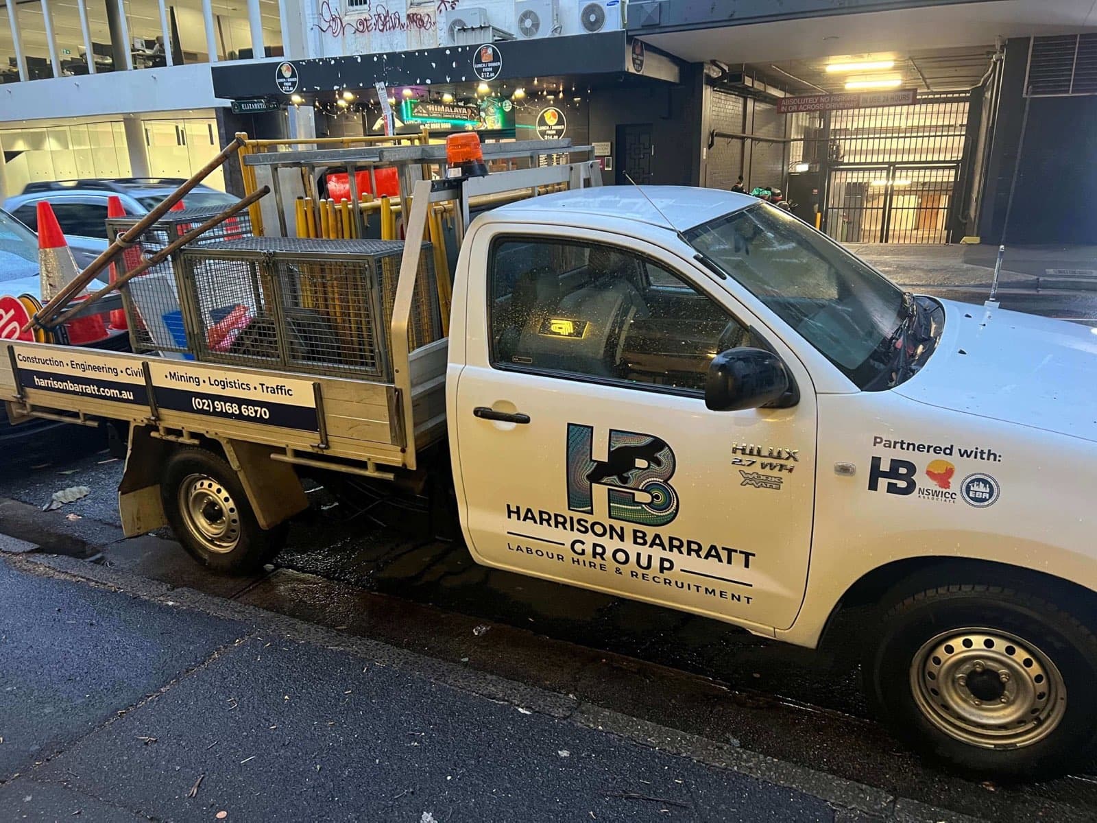 HBG branded ute with traffic management gear